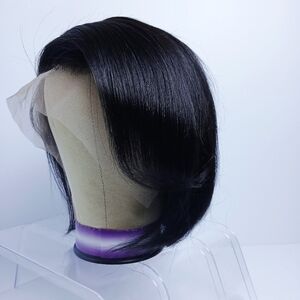 Black Lace Front Short Bob Wig - Sleek Natural Shine